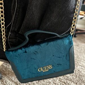 GUESS Teal and Gold Crossbody Bag